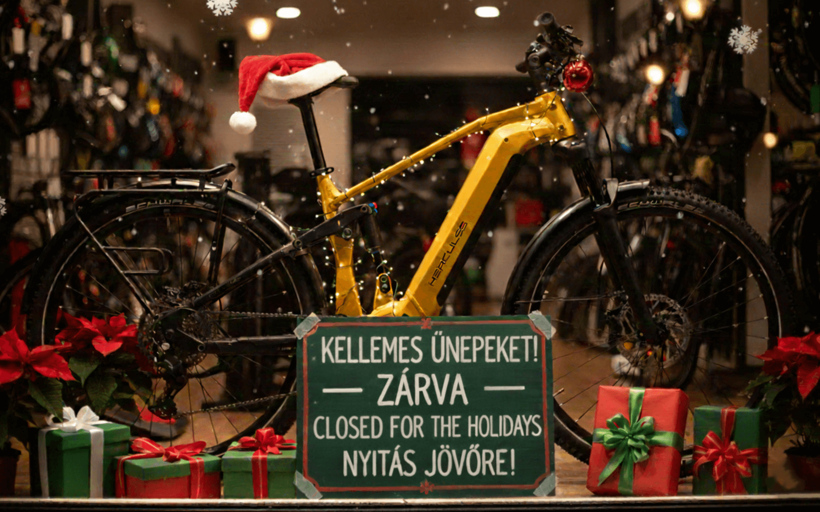 Kellemes Ünnepeket kíván az ebikeshop.hu! - Az ünnepi időszakra mi is megpihenünk kicsit, így üzleteink és ügyfélszolgálatunk december 20. és január 6. között zárva lesznek.
Webshopunkon ezalatt is nyugodtan nézz körbe és ha bármi megtetszett, rendeld meg vagy írj nekünk emailt és januárban  keresni fogunk.