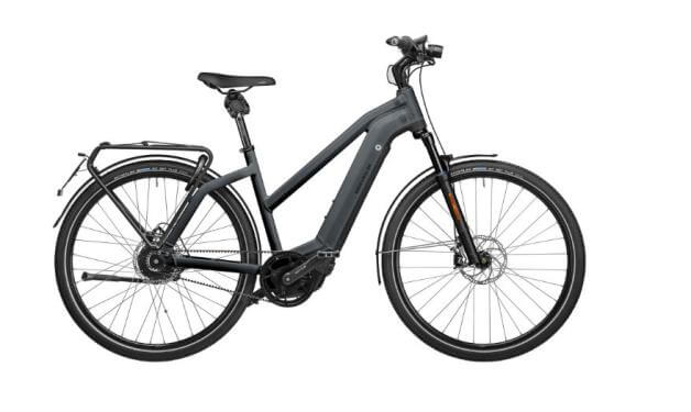 RM Charger3 Mixte vario HS 49 cm '22 sötétkék elektromos kerékpár (625Wh, Kiox, első csomagtartó, zár táskával)