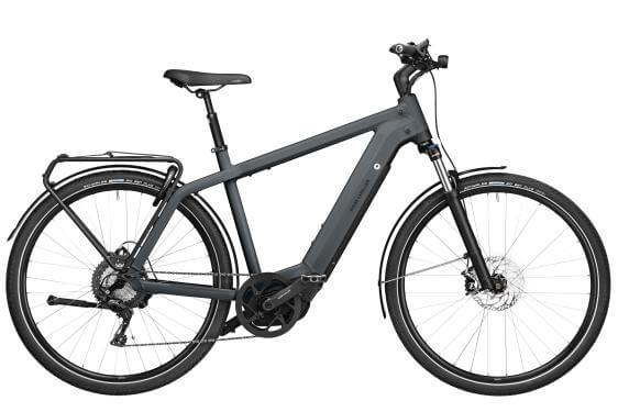 RM Charger4 Touring 53 cm '22 fekete elektromos kerékpár (750Wh, Kiox300, zár táskával, első csomagtartó táskával)