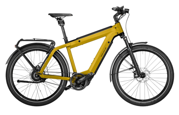 RM Supercharger GT rohloff HS 46 cm '22 sárga elektromos kerékpár (1250Wh, Nyon, első csomagtartó táskával,GX,zár táskával)