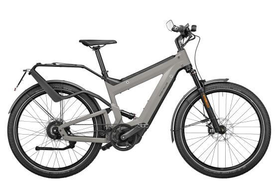 RM Superdelite GT vario HS 51 cm '22 ezüst elektromos kerékpár (1125Wh, Nyon, Fox, GX,csomagtartó)