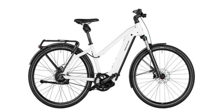 RM Charger4 Mixte vario TR49 cm '23 fehér elektromos kerékpár (750Wh, Kiox300, zár táskával, első kosár táskával)