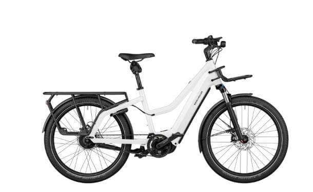 RM Multicharger Mixte GT vario 750 TR47 cm '23 fehér elektromos kerékpár (750Wh, Kiox300, első csomagtartó, safety bar kit,zár táskával)