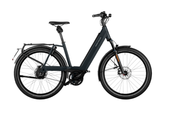 RM Nevo4 GT vario US56 cm '23 szürke elektromos kerékpár (750Wh, Kiox300, első csomagtartó táskával, zár táskával)