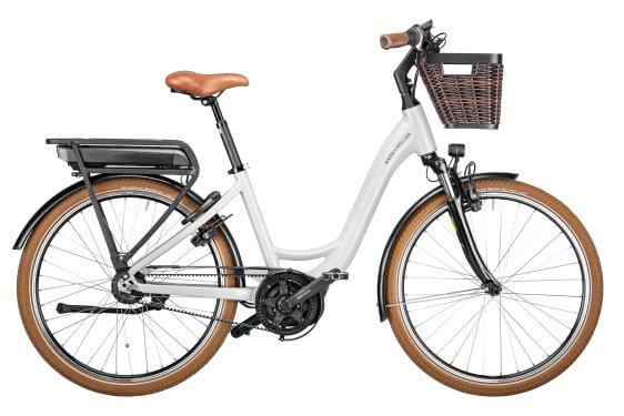 RM Swing silent US46 cm '23 fehér elektromos kerékpár (500Wh, Intuvia, zár táskával, első kosár)