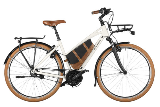 RM Cruiser2 Mixte silent TR50 cm '24 krém elektromos kerékpár (725Wh, Kiox 300 Első csomagtartó, Zár táskával)