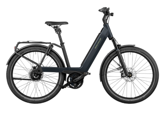 RM Nevo GT vario 56 cm (27,5") '24 szürke elektromos kerékpár (625Wh, Intuvia, első csomagtartó táskával,  zár táskával)