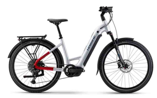 Haibike TREKKING 7 LOW i800Wh US45cm '25 szürke-piros-kék elektromos kerékpár