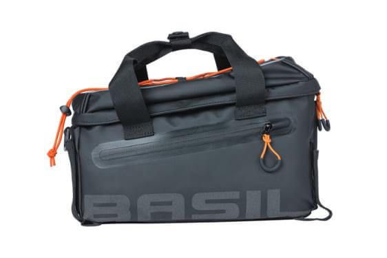 Basil csomagtartó táska Miles Tarpaulin trunkbag, fekete/narancs