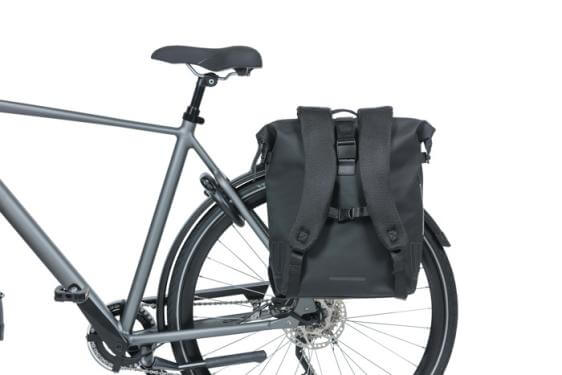 Basil egyoldalas táska és hátizsák,Nordlicht, fényvisszaverő, Hook ON, fekete