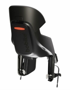 Bobike hátsó gyerekülés EXCLUSIVE Evolve maxi, vázra szerelheto, döntheto, magasságban állítható extra fejtámasszal és rugós csillapítással, fekete