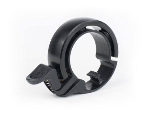 Knog csengő, OI -  nagy méretű, fekete színben, 23.8 - 31.8 mm kormányátmérőhöz.