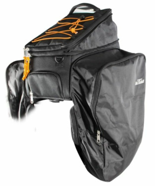 KTM táska csomagtartóra Sport Trunk Bag akkutartóval, Snap-it 2.0 (32L) fekete-narancs