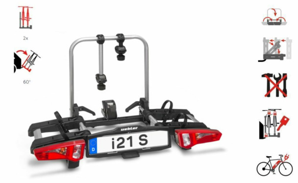 Uebler i21 S kerékpárhordozó, 60 fokban ledönthető