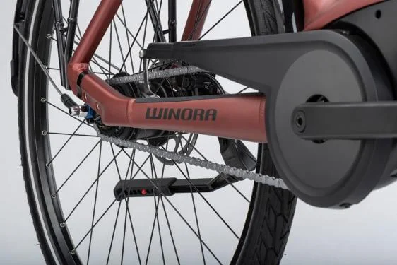 Winora Tria N8f eco i400Wh US46cm '22 bordó elektromos kerékpár