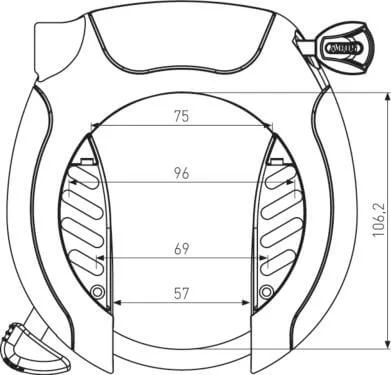 ABUS lakat patkó 5955 Pro Shield (NR), X-Plus cilinderrel, fekete